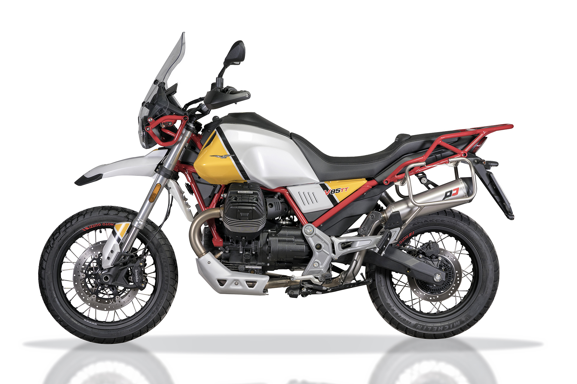 QD Exhaust Tri-Cone Slip-on Exhaust and Cat Delete for Moto Guzzi V85 TT QD Exhaust Tri-Cone Slip-on Exhaust and Cat Delete for Moto Guzzi V85 TT